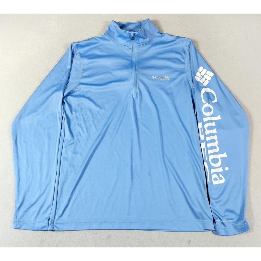 Columbia Men’s Light Blue Long-Sleeve Quarter-Zip Shirt